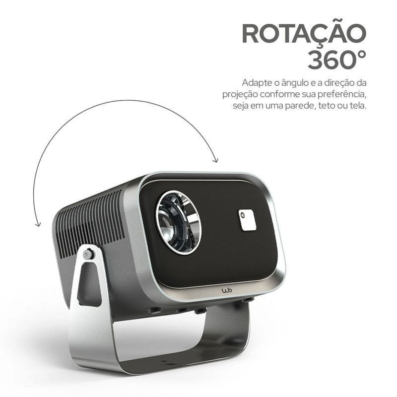 Projetor 360° Android Smart TV 1080p com som de 3W