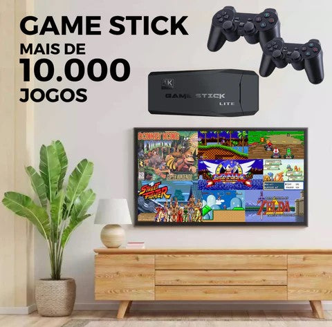 Video Game Retrô OFERT™ ORIGINAL Com mais de 10.000 Jogos em 4K + 2 Controles de Brinde