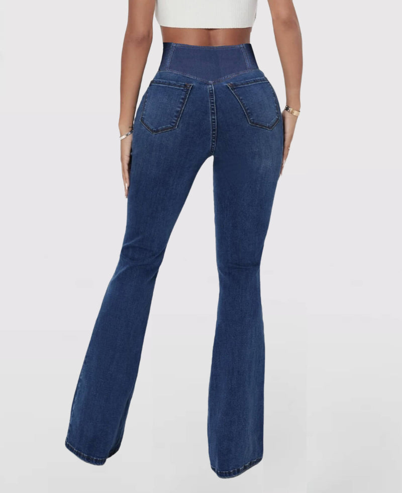 Calça Jeans de Cintura Alta Cruzada [Pré BlackFriday 🔥]