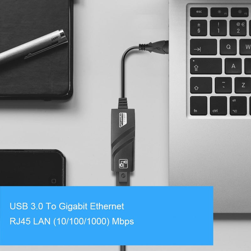 Adaptador de Rede USB 3.0  E USB Typc C Para Rj45 10/100/1000Mbps