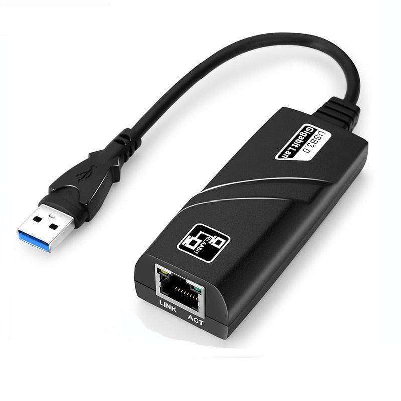 Adaptador de Rede USB 3.0  E USB Typc C Para Rj45 10/100/1000Mbps